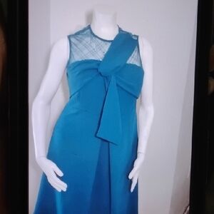 Elegant Teal Blue Sleeveless Cocktail Dress XXL